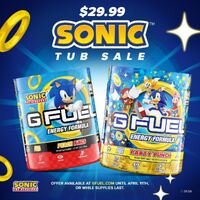 Promotional graphic for a sale featuring Peach Rings and Party Punch formula