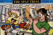 Spaziante's self-depiction in the 'Off Panel' of Sonic the Hedgehog #40.