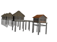 Tiki huts.