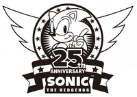 Sonic 25th Anniversary logo bw