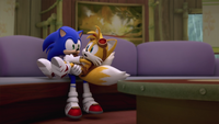 SB S1E50 Sonic Tails cower couch