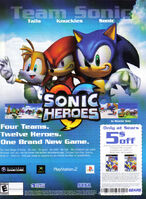 American magazine advert for ‘Sonic Heroes’.
