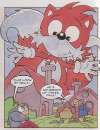 Tails in his enlarged state.