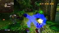 Sonic using Light Speed Attack, from Sonic Adventure 2