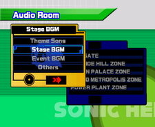 Sonic Heroes Audio Room