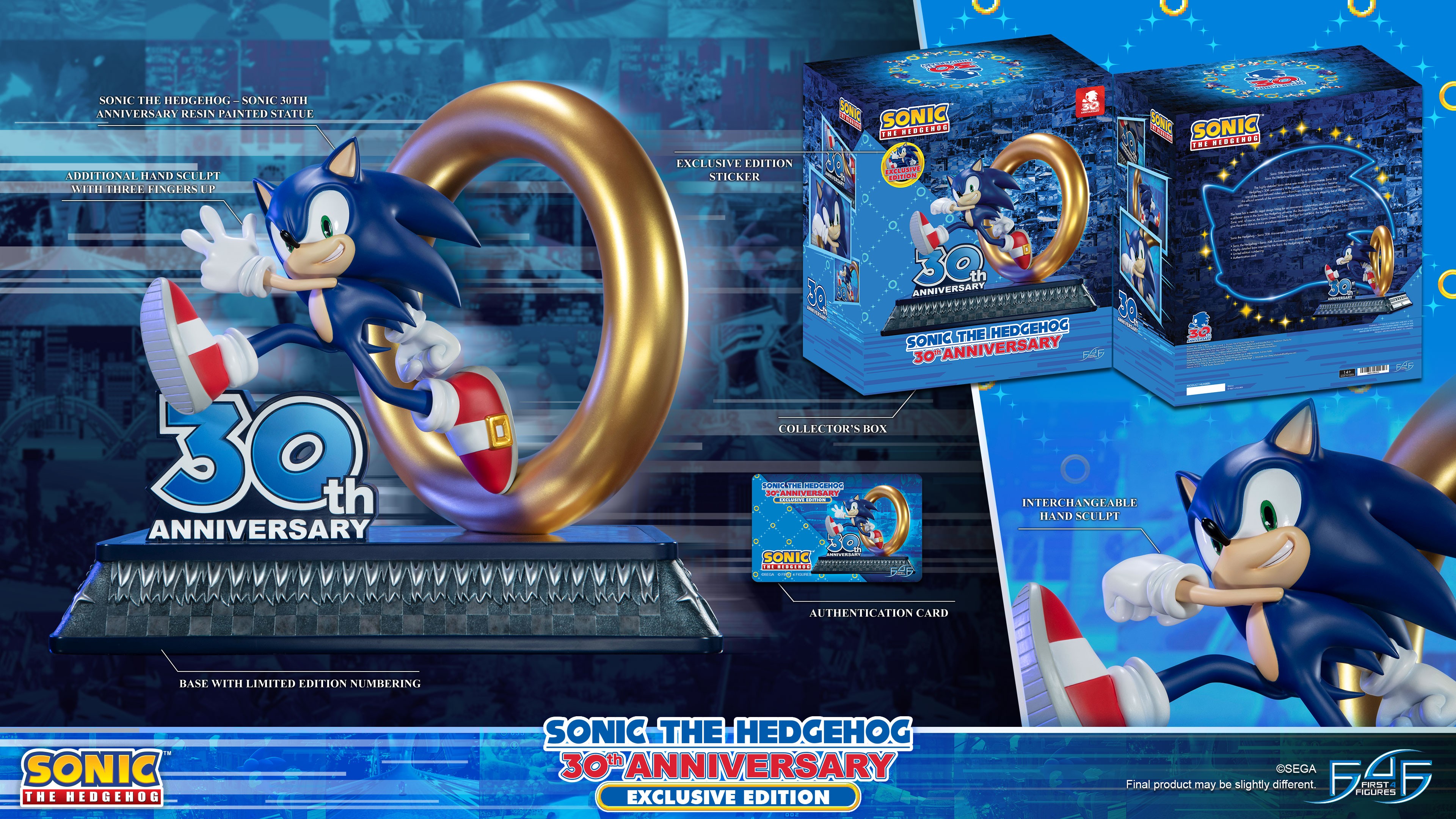 Sonic the Hedgehog Ring and Chaos Emerald Gallery Diorama Statue