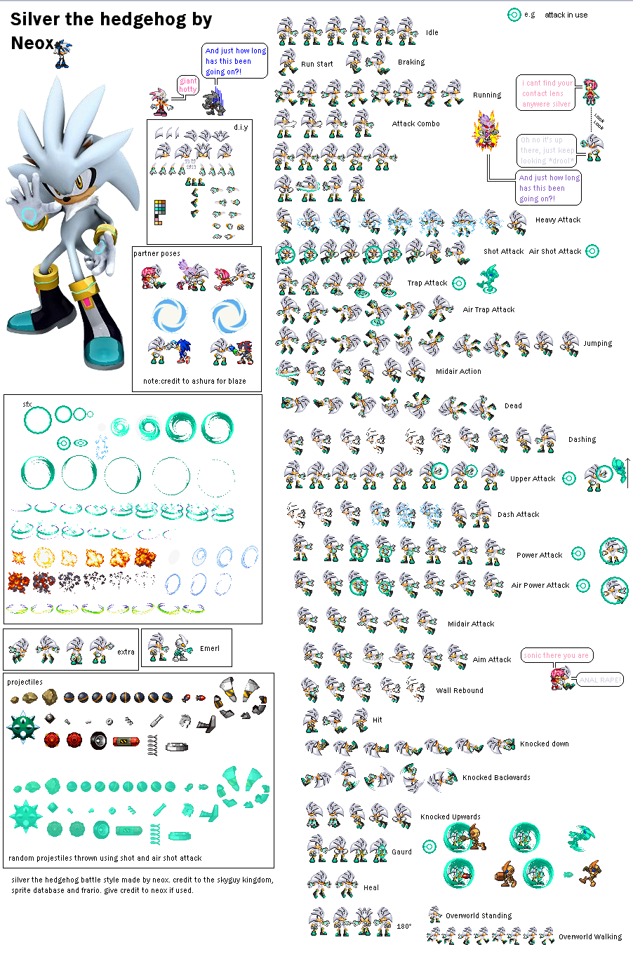 dark silver the hedgehog sprites