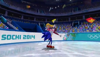 Sonic and Peach figure skating togther