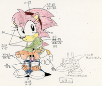 Colored sketch of Amy Rose. Taken from Sonic Origins.
