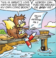 Tails writing his comic book