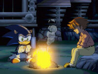 Chris and Sonic having a campout.