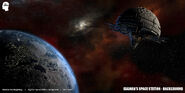 The Space Colony ARK orbiting the Earth. By Cemre Ozkurt.