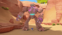 The rock monster fighting Sonic.