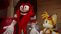 SB S1E43 Knuckles Tails shrug