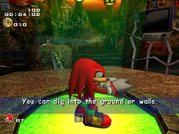 Knuckles obtaining the Shovel Claws