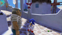 Lambros in Apotos' Town Stage on the Xbox 360/PlayStation 3 version of Sonic Unleashed.