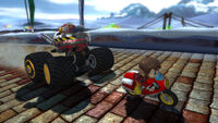 Alex Kidd and the Sukopako Motorcycle in Rampart Road.