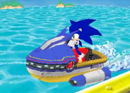 Sonic about to take off.