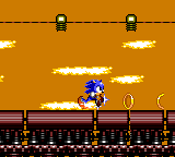 Sonic collecting Rings on automatic section of Sunset Park Zone Act 3.