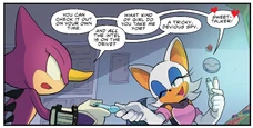 Rouge and Espio collecting intel about , from .