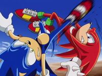 SX56 Sonic and Knux fighting