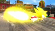 The Super Sonic Boost in Sonic & Sega All-Stars Racing.