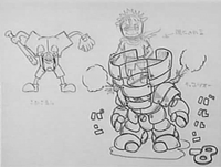 Robot character (possibly a Badnik) and two other characters.