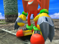 Knuckles sporting the Shovel Claw, from Sonic Adventure DX: Director's Cut