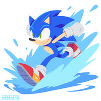Sonic running on water. (Sonic Rush)