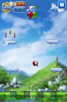Knuckles at Blue Sky Zone in Sonic Jump (2012).