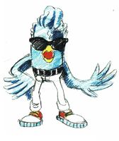 A bird character that became the basis of Sharps the Parakeet.