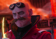 Ivo Robotnik watches as a quill from Sonic changes to a gold color
