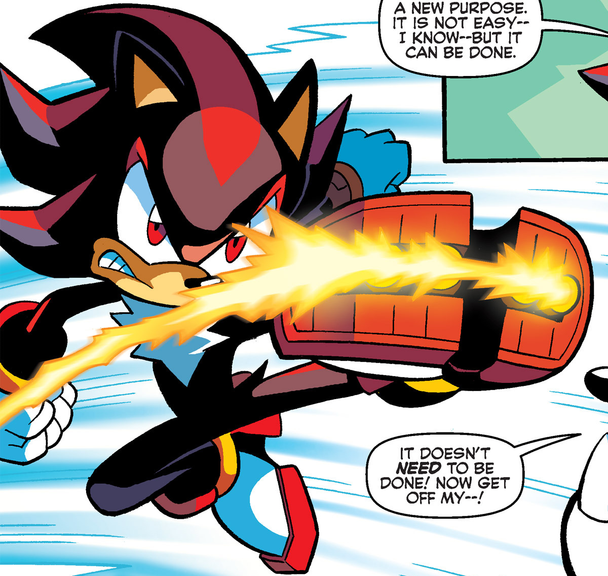 Why does Shadow need rocket shoes to run fast? 