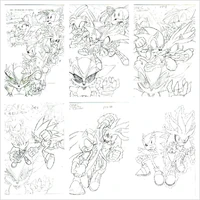 Various alternate cover sketches by Lamar Wells