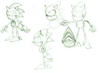 Early concepts of Metal Sonic.