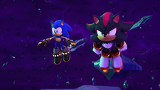 Shadow utilizing the small jets on his Air Shoes, from Sonic Prime.