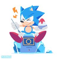 Sonic at IceCap Zone (Sonic 3 27th anniversary). Art by Yui Karasuno.