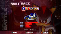 The character select for Kart Race, from .