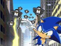 GUN robot tries to zap Sonic