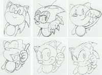 Sketches for the Sonic the Hedgehog title screen.