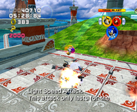 Sonic using Light Speed Attack, from Sonic Heroes