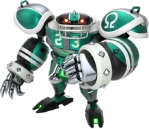 Omega in his "Lineback" outfit, from Sonic Forces: Speed Battle.