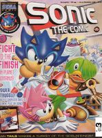 Sonic the Comic #144 (December 1998). Art by Mick McMahon and John M Burns.