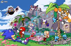 Chao Omochao Cheese Chocola Sonic Tails Knuckles Amy Shadow 