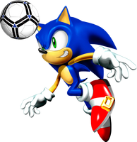 Sonic with a soccer ball