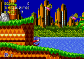 Sonic in the present timeline of Palmtree Panic, with two Pata-Bata Badniks flying above him.