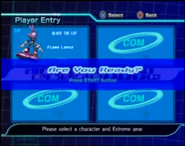 Blaze with the Flame Lance on the menu in Sonic Riders: Zero Gravity.