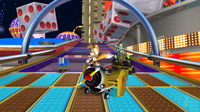 Tails and the Tornado Racer after winning a race in Sonic & Sega All-Stars Racing