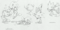 Idea for Sonic's combo attack, by Kazuyuki Hoshino.