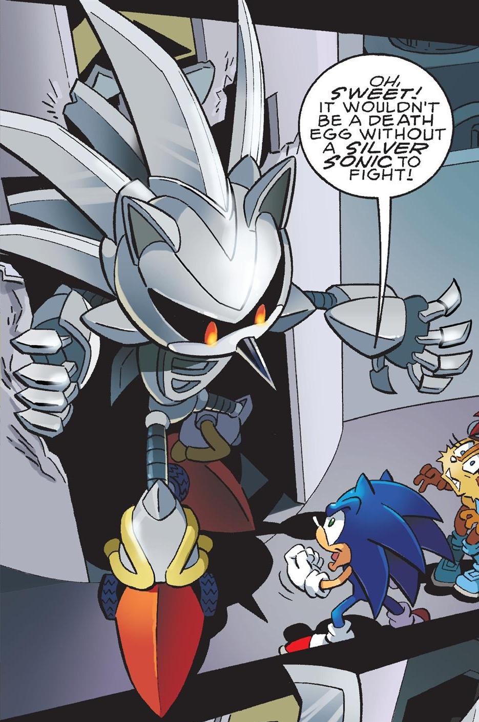 Super Mecha Sonic Vs Silver Sonic And Silver Tails 